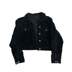 Brandy Melville John Galt Mina Black Corduroy Jacket (One Size)